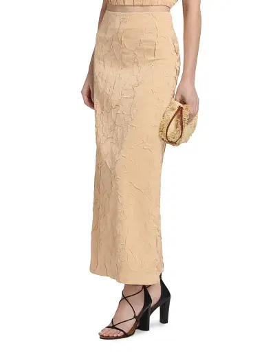 Ulla Johnson Women's Inez Satin Pencil Maxi Skirt - Driftwood - Size 6 | Thumbnail 4