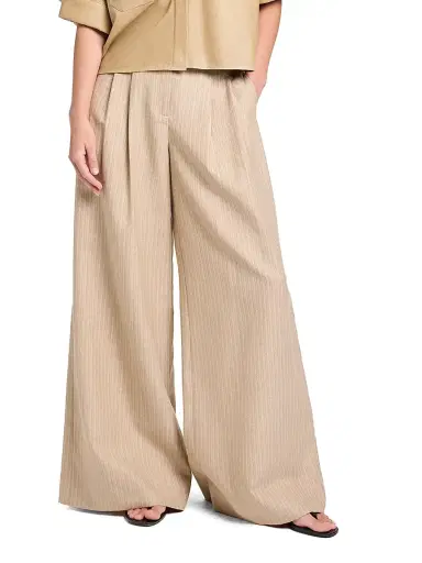 TWP Women's Avery Striped Wool-Linen Wide-Leg Pants | Thumbnail 3