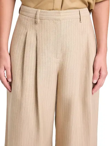 TWP Women's Avery Striped Wool-Linen Wide-Leg Pants | Thumbnail 6
