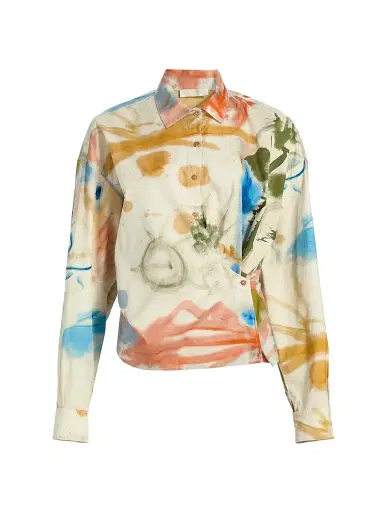 Ulla Johnson Women's Artist Printed Long-Sleeve Cotton Blouse - Western Dream - Size 10 | Thumbnail 1 Ulla Johnson Women's Artist Printed Long-Sleeve Cotton Blouse - Western Dream - Size 10 | Thumbnail 1