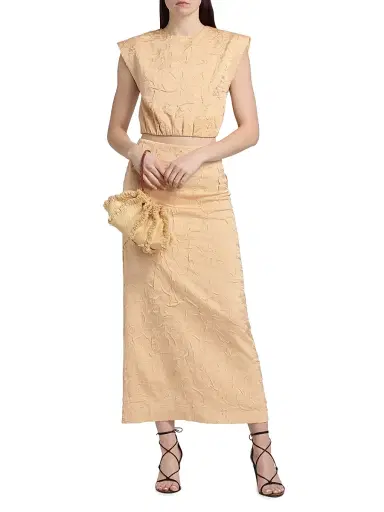 Ulla Johnson Women's Gisella Crinkled-Effect Crop Top - Driftwood | Thumbnail 2