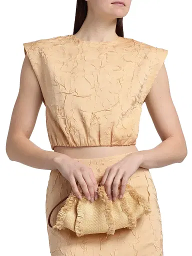 Ulla Johnson Women's Gisella Crinkled-Effect Crop Top - Driftwood | Thumbnail 6