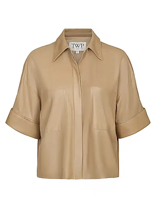 Women's My Newest Mistake Leather Shirt - British Khaki