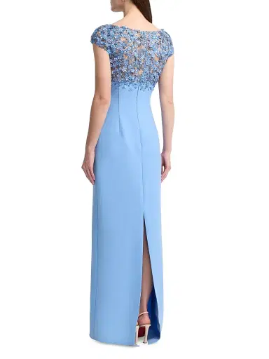 Oscar de la Renta Women's Crystal-Embellished Hydrangea Column Gown - Hydrangea | Thumbnail 5 Oscar de la Renta Women's Crystal-Embellished Hydrangea Column Gown - Hydrangea | Thumbnail 5