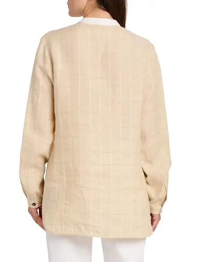 Kiton Women's Windowpane Linen Shirt | Thumbnail 5 Kiton Women's Windowpane Linen Shirt | Thumbnail 5