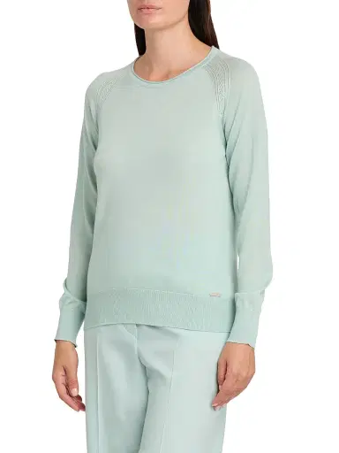 Kiton Women's Crewneck Cashmere-Silk Sweater - Water Green | Thumbnail 3 Kiton Women's Crewneck Cashmere-Silk Sweater - Water Green | Thumbnail 3