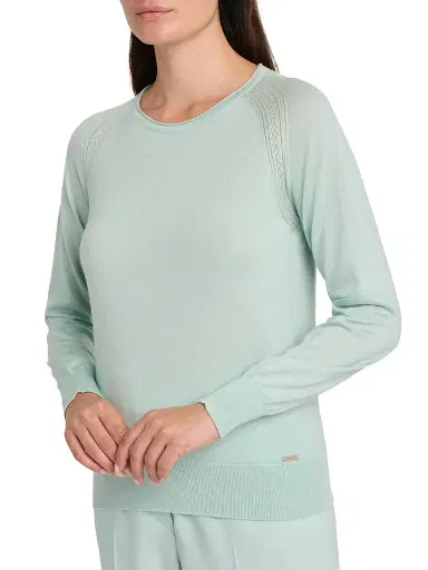 Kiton Women's Crewneck Cashmere-Silk Sweater - Water Green | Thumbnail 6 Kiton Women's Crewneck Cashmere-Silk Sweater - Water Green | Thumbnail 6