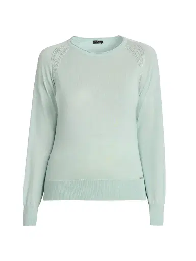 Kiton Women's Crewneck Cashmere-Silk Sweater - Water Green | Thumbnail 1 Kiton Women's Crewneck Cashmere-Silk Sweater - Water Green | Thumbnail 1