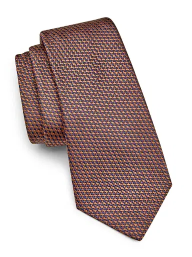 Kiton Men's Tonal Textured Silk Tie - Brown | Thumbnail 1 Kiton Men's Tonal Textured Silk Tie - Brown | Thumbnail 1