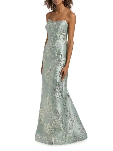 Rene Ruiz Collection Women's Brocade Strapless Column Gown | Thumbnail 4