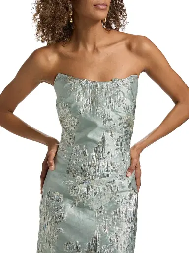 Rene Ruiz Collection Women's Brocade Strapless Column Gown | Thumbnail 6