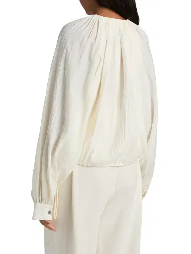Co Women's Gathered Blouson Shirt - Milk | Thumbnail 5 Co Women's Gathered Blouson Shirt - Milk | Thumbnail 5