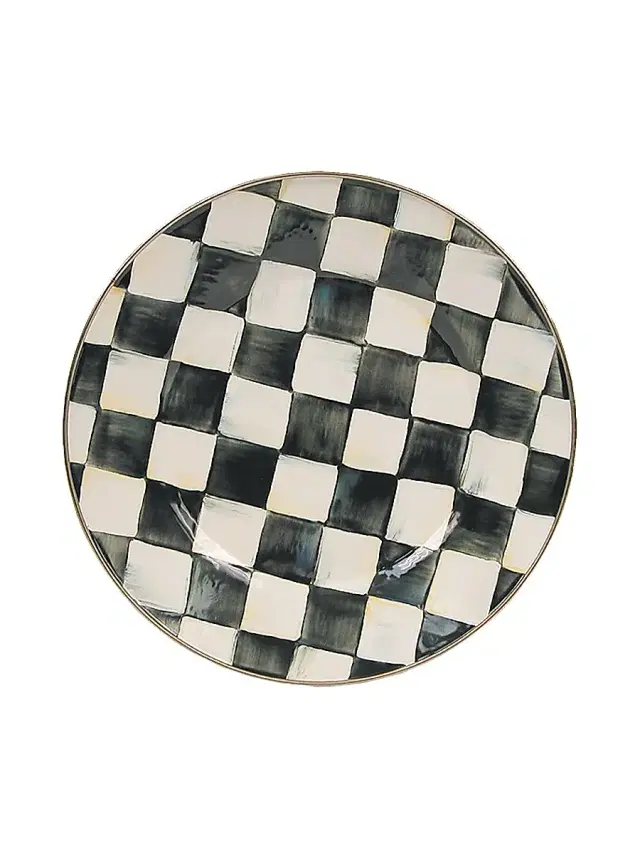 MacKenzie-Childs Courtly Check Enamelware Plate