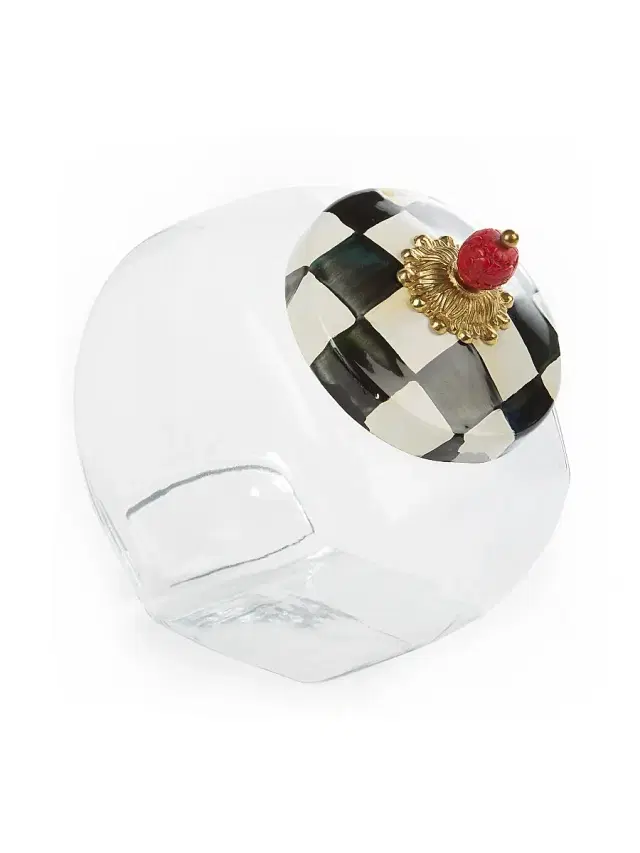 MacKenzie-Childs Cookie Jar with Courtly Check Enamel Lid