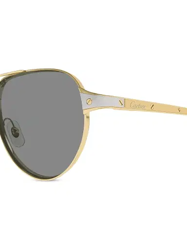 Cartier Men's Santos Evolution 59MM 24K-Gold-Plated & Platinum-Plated Metal Pilot Sunglasses - Gold Grey | Thumbnail 7 Cartier Men's Santos Evolution 59MM 24K-Gold-Plated & Platinum-Plated Metal Pilot Sunglasses - Gold Grey | Thumbnail 7