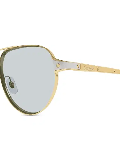 Cartier Men's Santos Evolution 59MM 24K-Gold-Plated & Platinum-Plated Metal Pilot Sunglasses - Gold Grey | Thumbnail 8 Cartier Men's Santos Evolution 59MM 24K-Gold-Plated & Platinum-Plated Metal Pilot Sunglasses - Gold Grey | Thumbnail 8