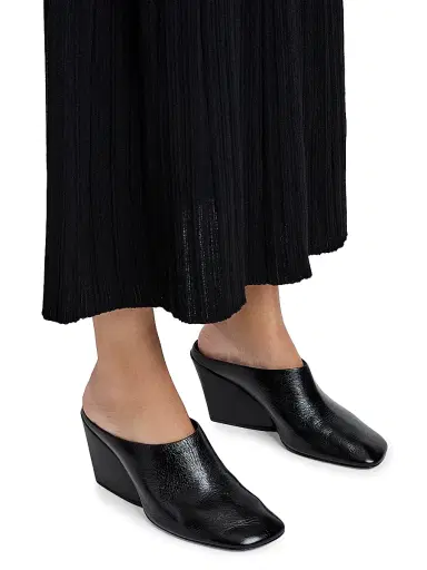 Proenza Schouler Women's Slant 70MM Leather Mules - Black | Thumbnail 5 Proenza Schouler Women's Slant 70MM Leather Mules - Black | Thumbnail 5