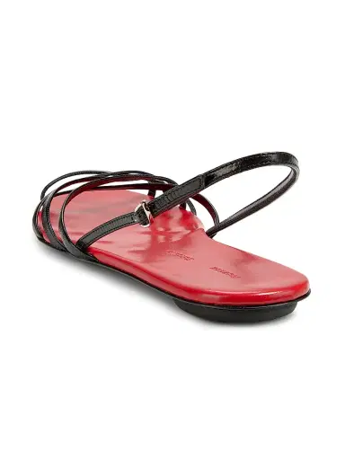 Proenza Schouler Women's Uma Leather Slingback Sandals - Black Red | Thumbnail 3 Proenza Schouler Women's Uma Leather Slingback Sandals - Black Red | Thumbnail 3