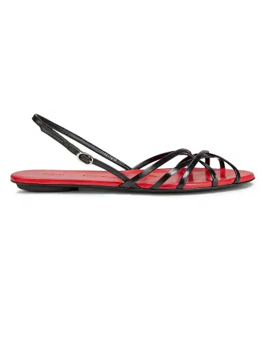 Proenza Schouler Women's Uma Leather Slingback Sandals - Black Red | Thumbnail 1 Proenza Schouler Women's Uma Leather Slingback Sandals - Black Red | Thumbnail 1