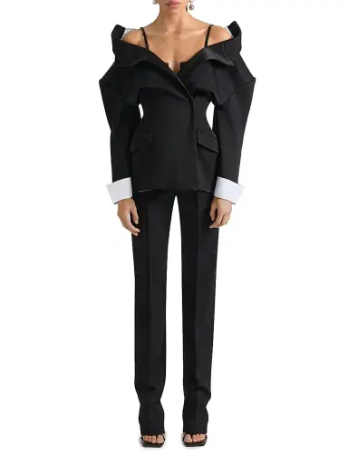Givenchy Women's Skinny Pants in Wool and Mohair - Black - Size 12 | Thumbnail 2 Givenchy Women's Skinny Pants in Wool and Mohair - Black - Size 12 | Thumbnail 2