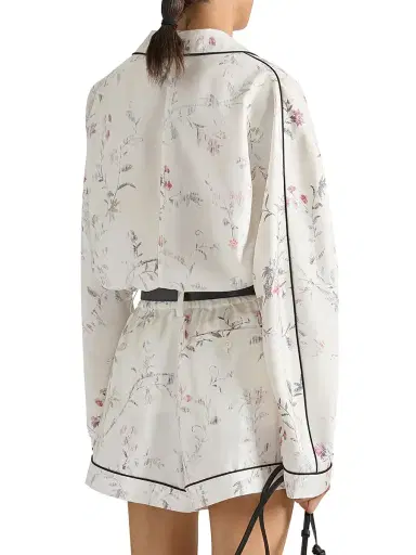 Givenchy Women's Pyjama Shirt in Silk with Floral Print - White - Size 12 | Thumbnail 4 Givenchy Women's Pyjama Shirt in Silk with Floral Print - White - Size 12 | Thumbnail 4