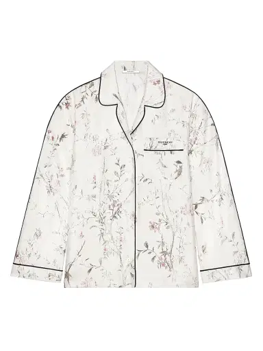 Givenchy Women's Pyjama Shirt in Silk with Floral Print - White - Size 12 | Thumbnail 1 Givenchy Women's Pyjama Shirt in Silk with Floral Print - White - Size 12 | Thumbnail 1