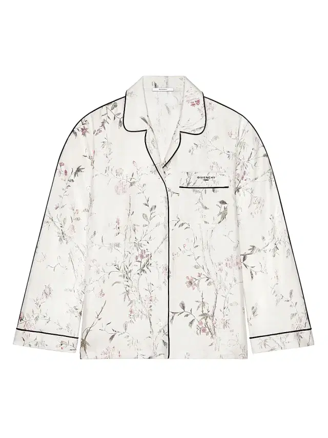 Givenchy Women's Pyjama Shirt in Silk with Floral Print - White