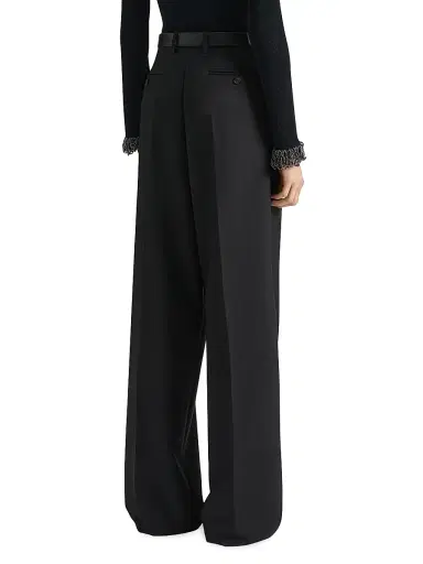 Givenchy Women's Double Pleat Pants in Wool and Mohair - Black - Size 12 | Thumbnail 3 Givenchy Women's Double Pleat Pants in Wool and Mohair - Black - Size 12 | Thumbnail 3