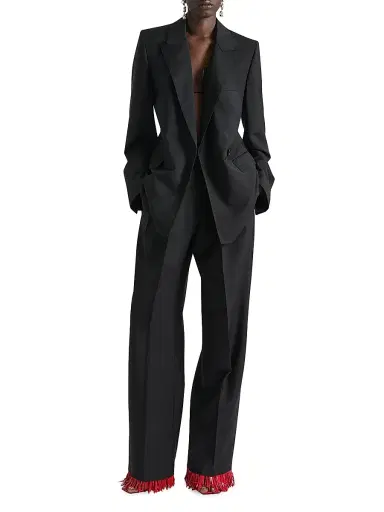 Givenchy Women's Double Pleat Pants in Wool and Mohair - Black - Size 12 | Thumbnail 4 Givenchy Women's Double Pleat Pants in Wool and Mohair - Black - Size 12 | Thumbnail 4