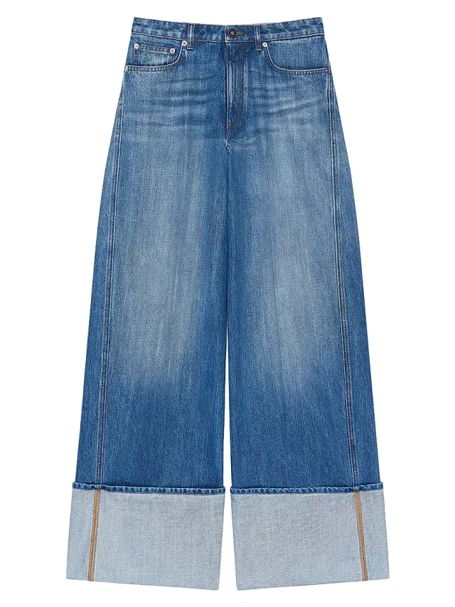 Givenchy Women's Turn-Up Jeans - Medium Blue