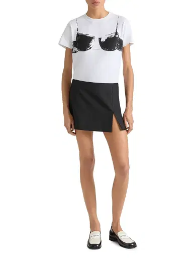 Givenchy Women's Mini Striped Skirt in Wool - Dark Grey - Size 10 | Thumbnail 4