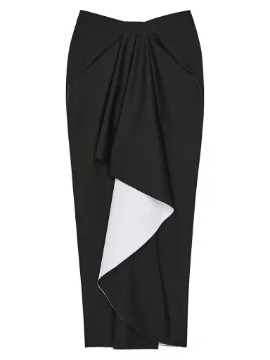 Givenchy Women's Wrapped Midi Skirt in Bonded Wool and Mohair - Black - Size 8 | Thumbnail 1 Givenchy Women's Wrapped Midi Skirt in Bonded Wool and Mohair - Black - Size 8 | Thumbnail 1