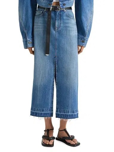 Givenchy Women's Midi Pants Skirt in Medium Denim - Medium Blue - Size 12 | Thumbnail 3