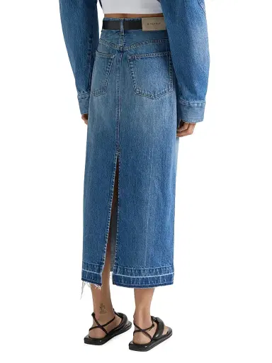 Givenchy Women's Midi Pants Skirt in Medium Denim - Medium Blue - Size 12 | Thumbnail 4