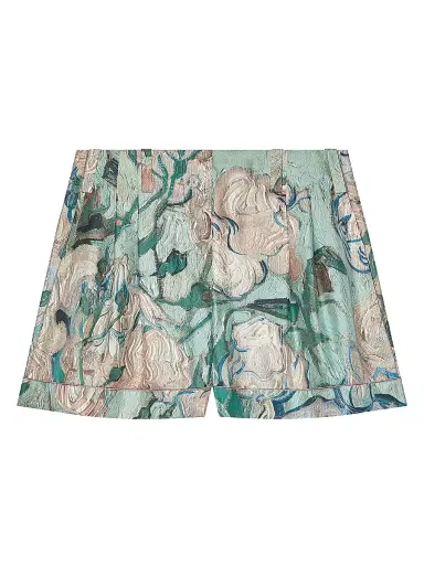 Givenchy Women's Shorts in Silk with Roses Print - Mint Green - Size 12 | Thumbnail 1 Givenchy Women's Shorts in Silk with Roses Print - Mint Green - Size 12 | Thumbnail 1