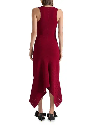 Givenchy Women's Long Dress in Herringbone Knit - Red Cherry - Size XS | Thumbnail 4