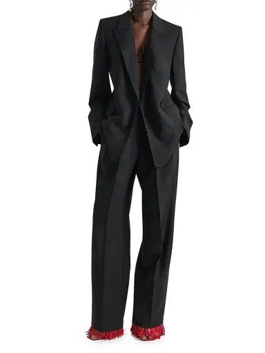 Givenchy Women's Double-Breasted Cocoon Blazer in Wool and Mohair | Thumbnail 2 Givenchy Women's Double-Breasted Cocoon Blazer in Wool and Mohair | Thumbnail 2