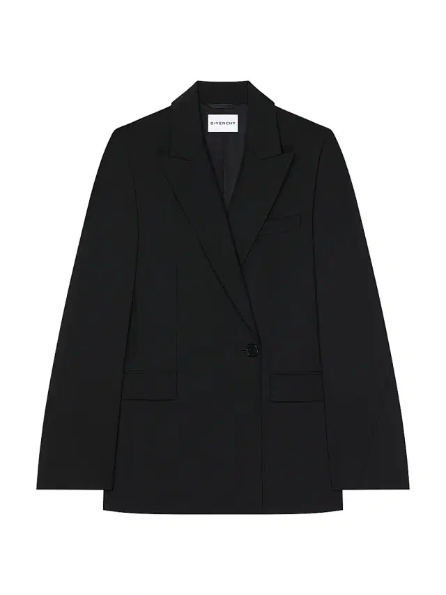 Givenchy Women's Double-Breasted Cocoon Blazer in Wool and Mohair - Black