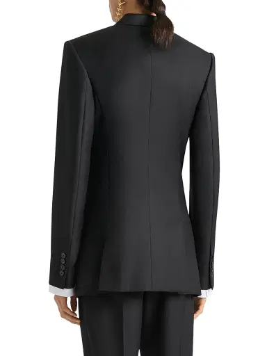 Givenchy Women's Double-Breasted Striped Blazer in Wool - Dark Grey - Size 12 | Thumbnail 4