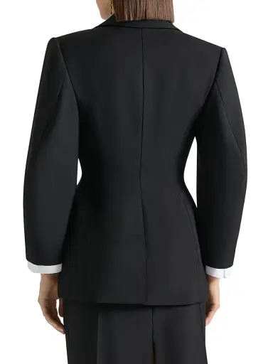 Givenchy Women's Single-Breasted Cocoon Blazer in Wool and Mohair - Black - Size 12 | Thumbnail 4 Givenchy Women's Single-Breasted Cocoon Blazer in Wool and Mohair - Black - Size 12 | Thumbnail 4
