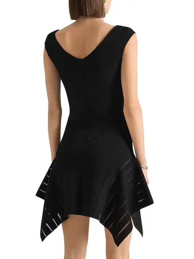 Givenchy Women's Short Dress in Herringbone Knit - Black - Size XS | Thumbnail 3