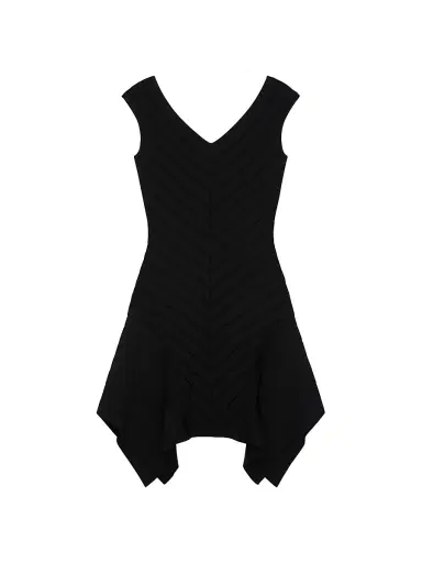 Givenchy Women's Short Dress in Herringbone Knit - Black - Size XS | Thumbnail 1