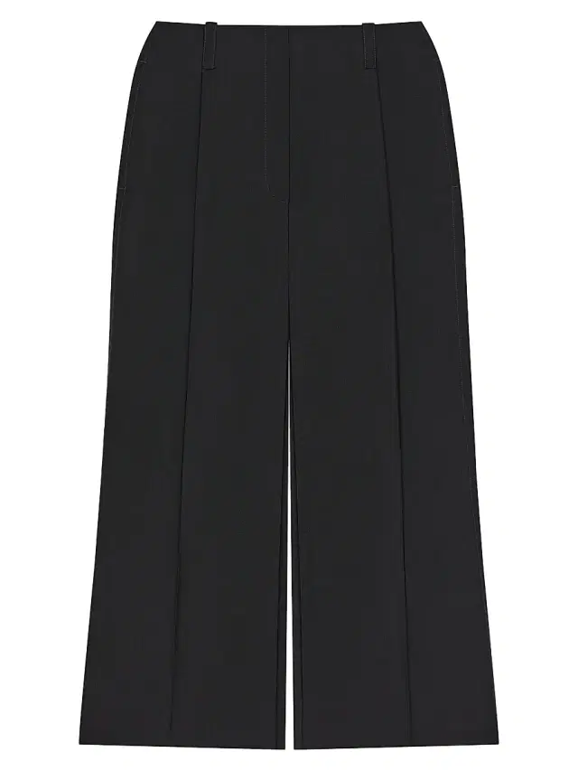Women's Midi Pants Skirt in Wool and Mohair - Black