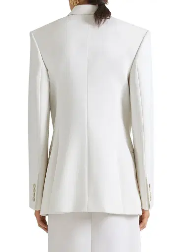 Givenchy Women's Double-Breasted Blazer in Wool and Mohair - White - Size 10 | Thumbnail 4