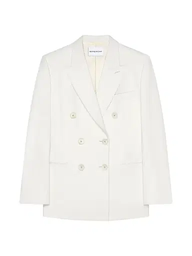 Givenchy Women's Double-Breasted Blazer in Wool and Mohair - White - Size 10 | Thumbnail 1
