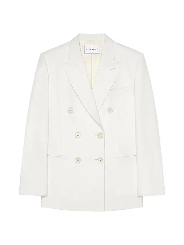 Women's Double-Breasted Blazer in Wool and Mohair - White