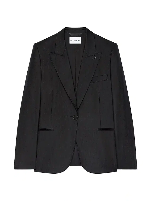 Givenchy Women's Single-Breasted Striped Blazer in Wool - Dark Grey