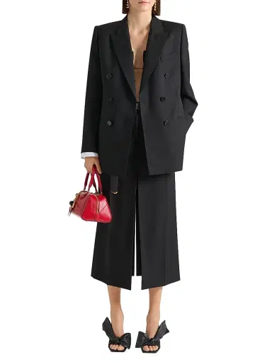 Givenchy Women's Double-Breasted Slashed Jacket in Wool and Mohair - Black - Size 10 | Thumbnail 5