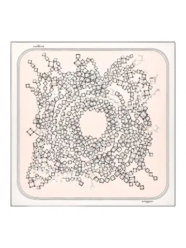 Givenchy Women's Square Scarf in Silk with Deconstructed Crystals Print - Baby Pink | Thumbnail 1 Givenchy Women's Square Scarf in Silk with Deconstructed Crystals Print - Baby Pink | Thumbnail 1