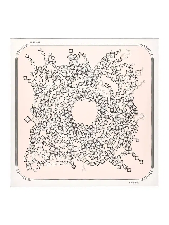 Givenchy Women's Square Scarf in Silk with Deconstructed Crystals Print - Baby Pink